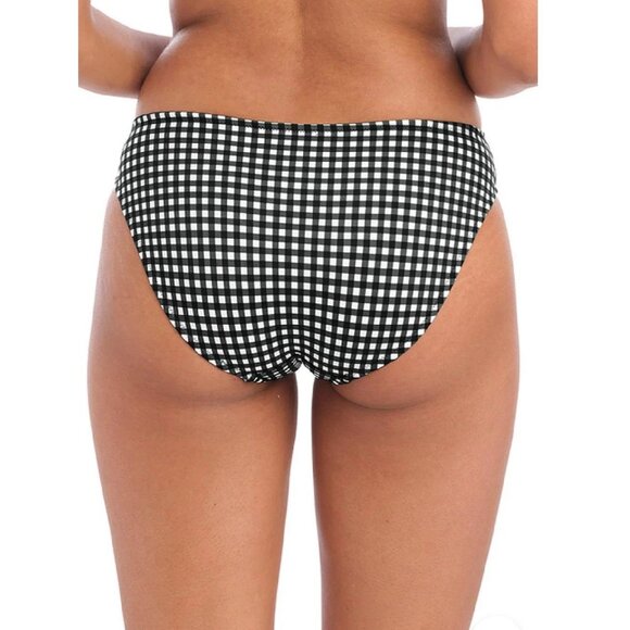 Freya Check In Bikini Brief Black & White Monochrome Plaid M - Picture 3 of 6
